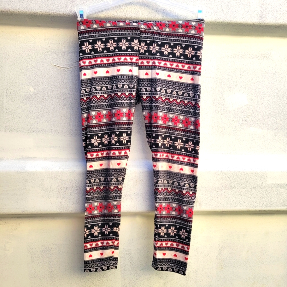 ❤️🩷❤️ Faded Glory 6/6x holiday Christmas winter print pattern leggings girls